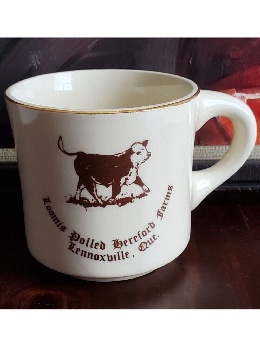 Loomis Polled Hereford Farms Lennoxville Quebec Cattle Farm Mug Vintage